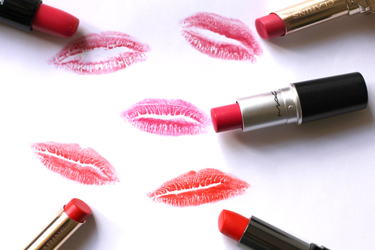 SWATCH_TROPICAL PINK CLARINS_ JUICY CLEMENTINE_IMPASSIONED MAC_MAKE UP FOR EVER ROUGE ARTIST INTENSE 40_2